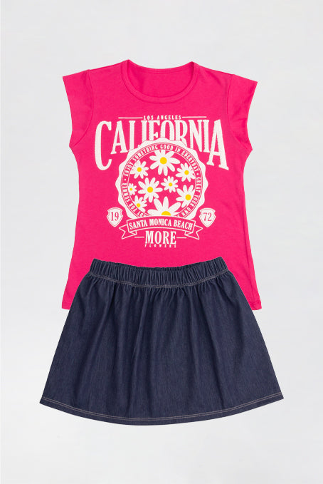 Conjunto niña flores